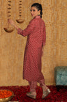 DESI SWAG - Rust Bandhani Printed Pathani Set