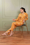METTLE - Mustard Batik Print Blazer Set
