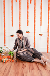 DESI SWAG -  Black Printed Co-ord Pathani Set