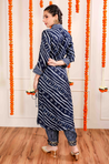 DESI SWAG - Midnight Blue Printed Co-ord Pathani Set