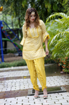 Go Bandhani !!! MUSTARD Bandhani Kurta with Dhoti Pants