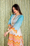 KHWAAB - Lagoon Blue Three Piece Suit Set