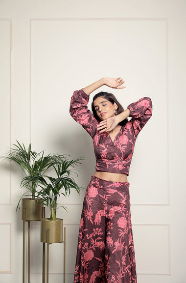 OH MY CO-ORD!! - Plum Wrap Top with Palolem Pant