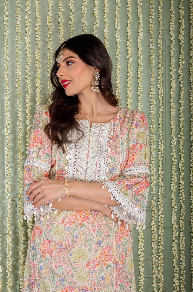 KHWAAB - Multicolor Three Piece Suit Set