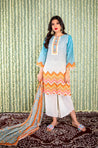 KHWAAB - Lagoon Blue Three Piece Suit Set