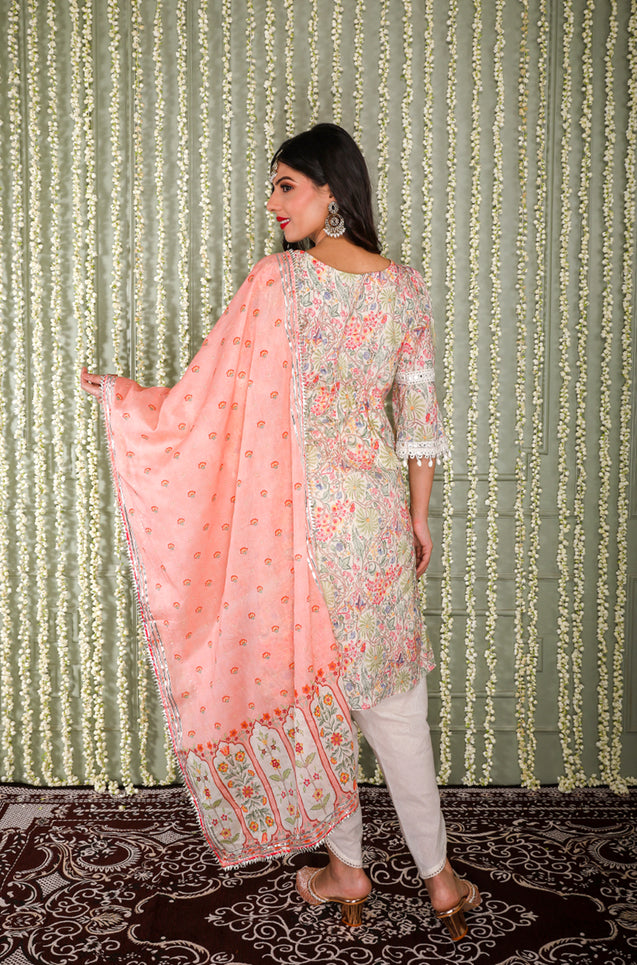 KHWAAB - Multicolor Three Piece Suit Set