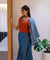 MATARGASHTHI - Blue Mirror Jacket with Turkey Skirt