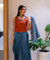 MATARGASHTHI - Blue Mirror Jacket with Turkey Skirt