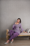 Go Leheriya - Amethyst Purple Kurta with Ruffled Dhoti Pants