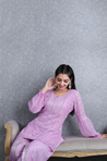 Kudi with a Swag!! - Lucknowi Kurta with Tulip Pants 2.0 -Lilac