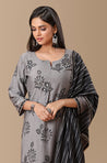 PANAAH - Floral Black 3 Piece Kurta Set with Dupatta