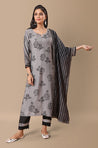 PANAAH - Floral Black 3 Piece Kurta Set with Dupatta