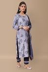 PANAAH - Floral Navy Blue 3 Piece Kurta Set with Dupatta