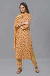 PANAAH - Yellow Three Piece Kurta Set with Dupatta