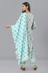 PANAAH - Blue Three Piece Kurta Set with Dupatta