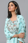PANAAH - Blue Three Piece Kurta Set with Dupatta
