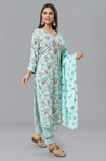 PANAAH - Blue Three Piece Kurta Set with Dupatta
