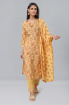 PANAAH - Yellow Three Piece Kurta Set with Dupatta
