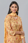 PANAAH - Yellow Three Piece Kurta Set with Dupatta