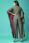 ALLOY - Galactic Green Butterfly Jumpsuit With Mirror Work And Gota Details