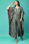 ALLOY - Galactic Green Butterfly Jumpsuit With Mirror Work And Gota Details