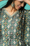ALLOY - Galactic Green Butterfly Jumpsuit With Mirror Work And Gota Details