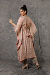 NOOR by ISHNYA - Peach Kaftan Set with Embroidered Pants
