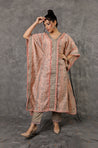 NOOR by ISHNYA - Peach Kaftan Set with Embroidered Pants