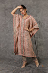 NOOR by ISHNYA - Peach Kaftan Set with Embroidered Pants