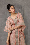 NOOR by ISHNYA - Peach Kaftan Set with Embroidered Pants