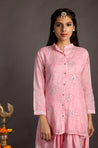 Bandhani Twist- Baby Pink High-Low Kurta With Dhoti Pants