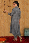 DESI SWAG - Grey Bandhani Printed Pathani Set