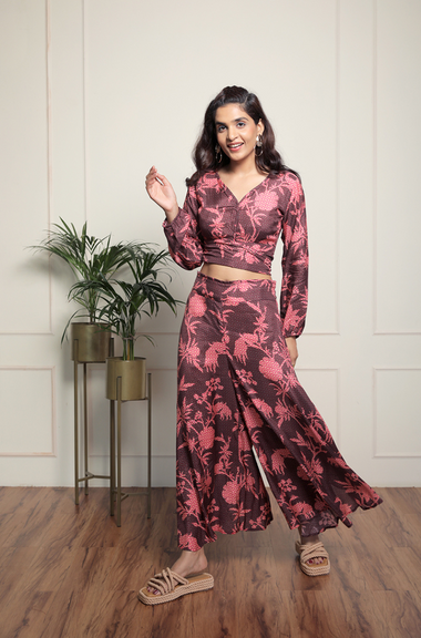 OH MY CO-ORD!! - Plum Wrap Top with Palolem Pant