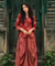 ROZANA- Red Lotus Drape Skirt Set