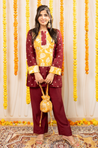 PHULJARI - Elegant Maroon Farshi Salwar Set With Potli Bag