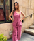 Rozana - Rose Pink Gingham Waistcoat & Balloon Pant Co-Ord Set