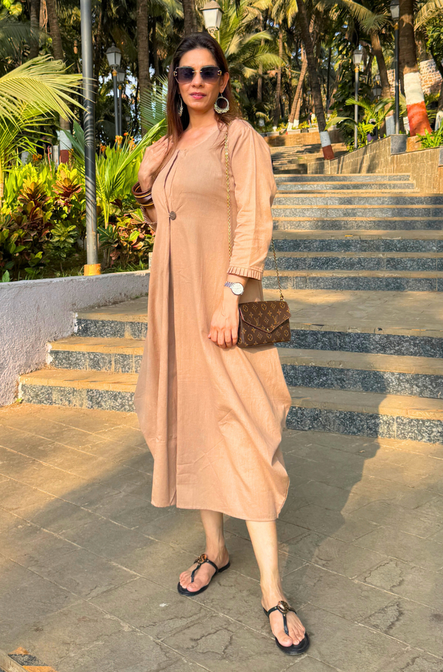REZAAR- Beige Cowl Dress
