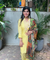 MALANG- Yellow Three Piece Suit Set With Printed Dupatta