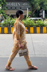 Mustard Floral Printed Hakoba Co-ord set