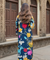 Navy Blue Printed Straight fit Kurta With  Pants