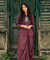 REZAAR-Brown Drape Skirt Co-Ord Set with Shirt Top