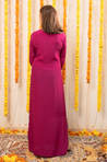 NAZM-  Kasab Embroidered Deep Wine  Ethnic Dress