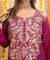 NAZM-  Kasab Embroidered Deep Wine  Ethnic Dress