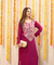 NAZM-  Kasab Embroidered Deep Wine  Ethnic Dress
