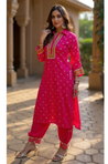 PHULJARI-Bright Pink Festive Jacquard Pathani Set