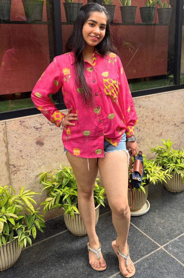 Desi Shirt- Pink Lotus Shirt