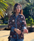 Jazba-Brown Polka Bloom Printed Shirt