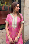 Farshi- Rani Pink Farshi set with Kurta and Wide leg Pants (Pre-Order).
