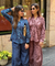 Rozana-Blue Printed Drape Pant Co-Ord Set (Pre-Order)