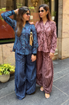 Rozana-Blue Printed Drape Pant Co-Ord Set (Pre-Order)